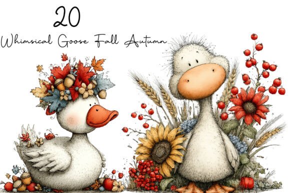 Download Whimsical Goose Fall Autumn Clipart - Art Collection