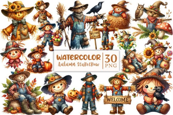 Download Cute Autumn Scarecrow Clipart - Art Collection