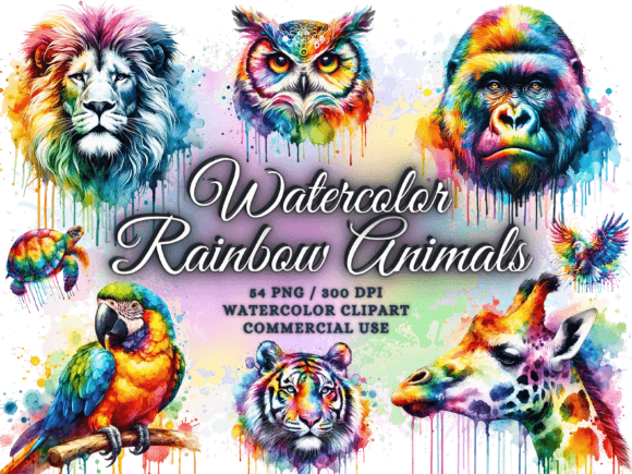 Download Rainbow Animals Clipart Cute Animal Png - Art Collection