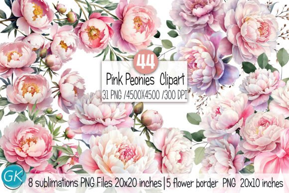 Download Watercolor Blush Peonies Flowers Clipart - Art Collection