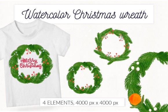 Download Christmas Wreath Watercolor Clipart PNG - Art Collection