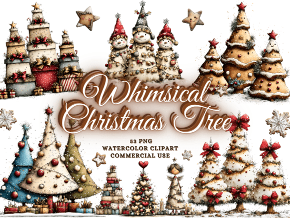 Download Whimsical Christmas Tree Clipart Png - Art Collection