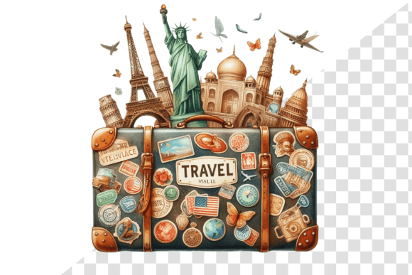 Download TravelSticker Vintage Suitcase Clipart - Art Collection