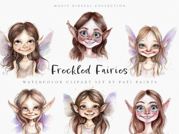 Download Watercolor Fairy Face Clipart Bundle - Art Collection