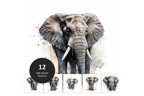 Download Elephant Clip Art - 12 JPGs - Art Collection