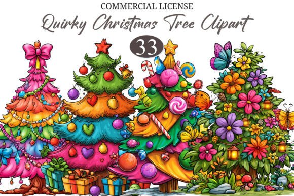 Download Quirky Christmas Tree Clipart - Art Collection