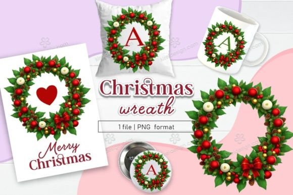 Download Christmas Wreath Clipart Sublimation 09 - Art Collection