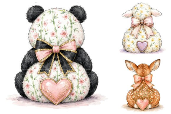 Download Watercolor Animal Floral Bow PNG Clipart - Art Collection
