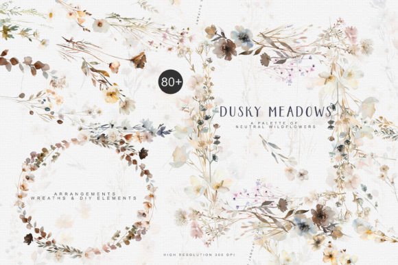 Download Watercolor Wildflowers Digital Clipart - Art Collection