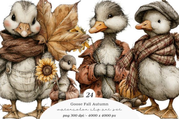 Download Whimsical Goose Fall Autumn Clipart - Art Collection