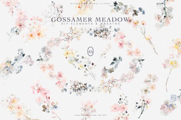 Download Watercolor Wildflowers Digital Clipart - - Art Collection
