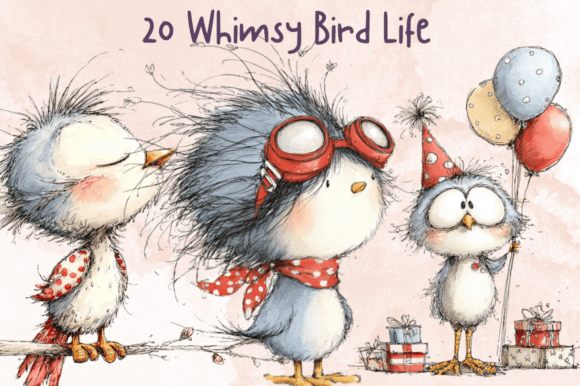 Download Storybook Whimsy Bird Clipart Set - Art Collection