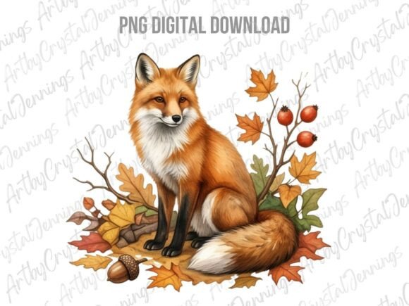 Download Autumn Fox Watercolor Clipart PNG - Art Collection