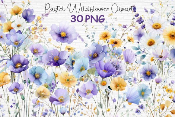 Download Pastel Wildflower Clipart Bundle PNG - Art Collection