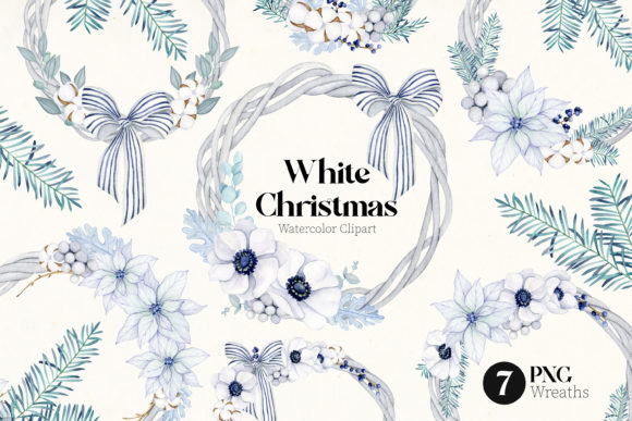 Download White Christmas Wreath Clipart - Art Collection