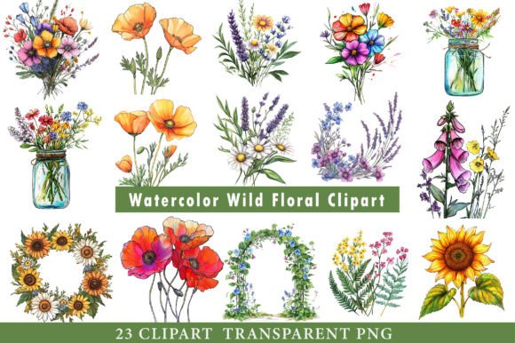 Download Watercolor Wild Floral Clipart - Art Collection