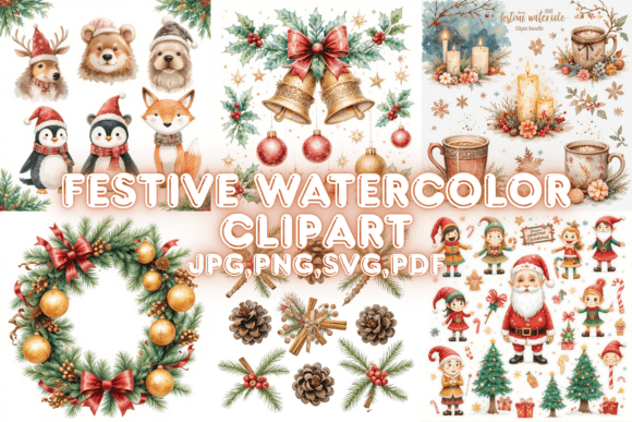 Download Festive Watercolor Clipart - Art Collection
