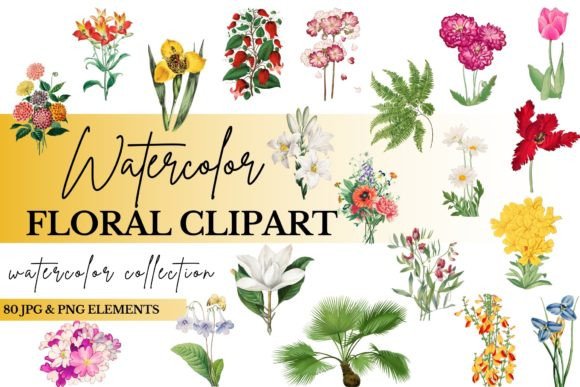 Download Watercolor Floral Clipart Bundle - Art Collection