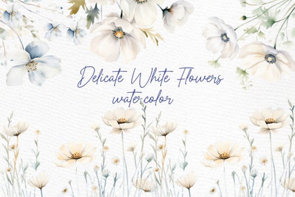 Download Watercolor White Wild Flowers Clipart - Art Collection