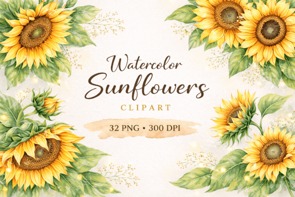 Download Watercolor Sunflowers, Floral Clipart - Art Collection