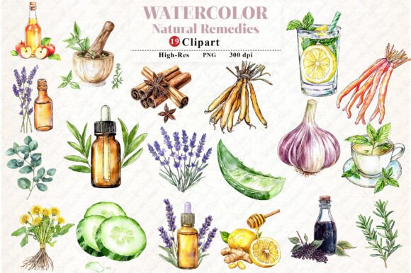 Download Watercolor Natural Remedies Clipart - Art Collection