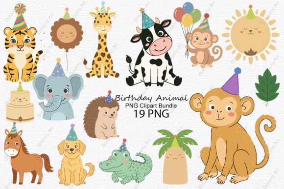 Download Birthday Animal PNG Clipart Bundle - Art Collection