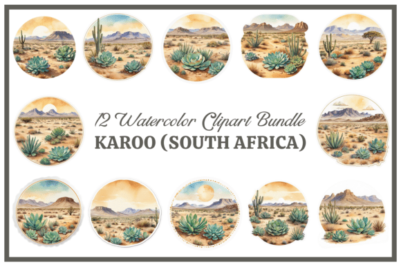 Download Karoo Grasslands Watercolor Clipart Pack - Art Collection