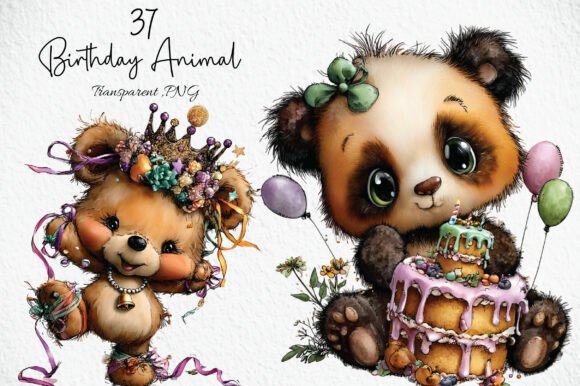 Download Whimsical Birthday Animal Clipart - Art Collection