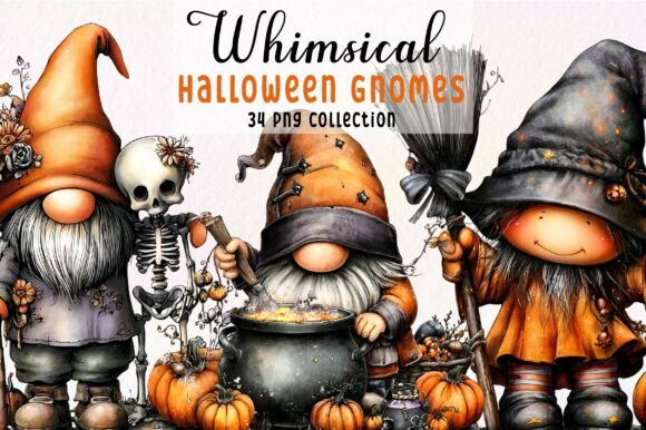 Download Whimsical Halloween Gnomes Clipart - Art Collection