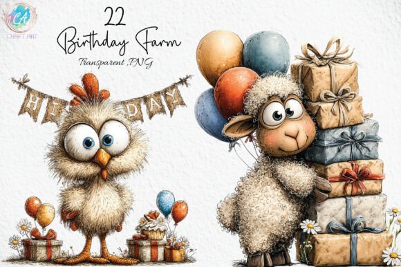 Download Cute Birthday Farm Clipart PNG - Art Collection