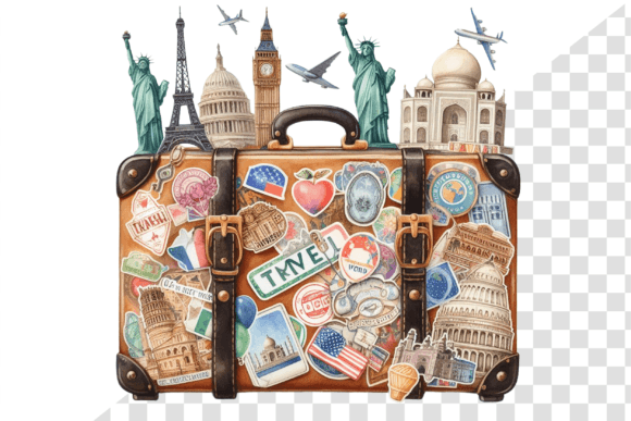 Download TravelSticker Vintage Suitcase Clipart - Art Collection