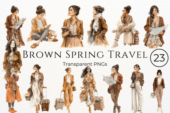 Download Brown Spring Travel Watercolor Clipart - Art Collection