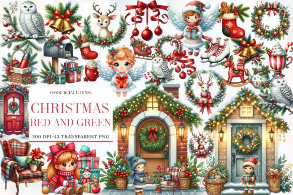 Download Christmas Red and Green Clipart - Art Collection
