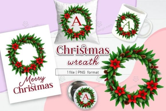 Download Christmas Wreath Clipart Sublimation 03 - Art Collection