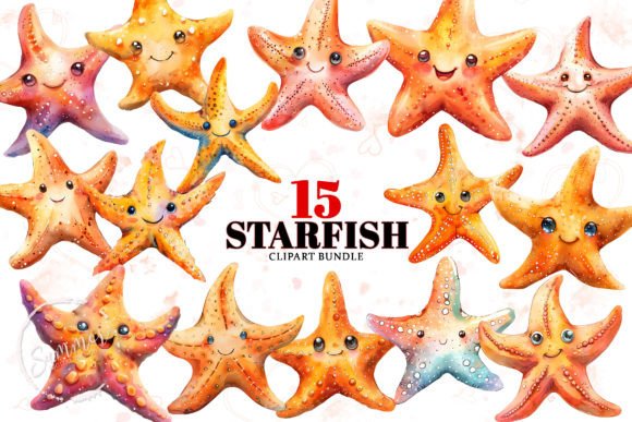 Download Summer Watercolor Cute Starfish Clipart - Art Collection