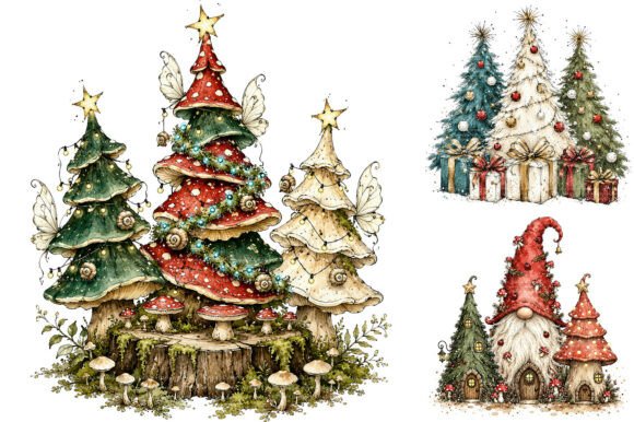 Download Watercolor Christmas Tree Clipart Bundle - Art Collection