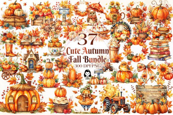 Download Watercolor Cute Autumn Fall Clipart - Art Collection