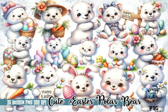 Download Cute Easter Polar Bear Clipart PNG - Art Collection