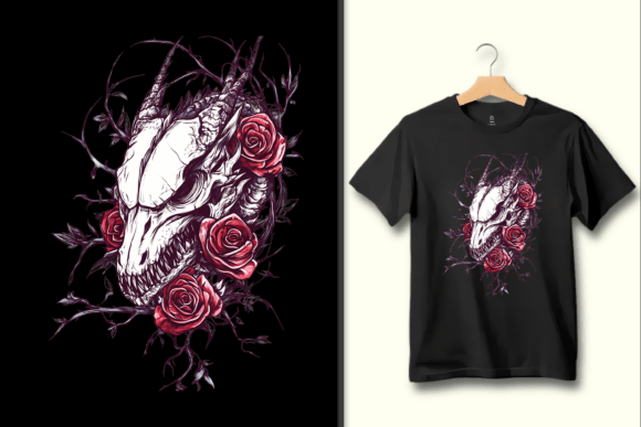 Download Dragon Skull Roses Tattoo Design Artwork - Art Collection