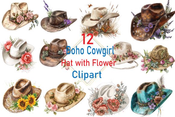 Download Floral Cowgirl Hat Clipart, Western Hat - Art Collection