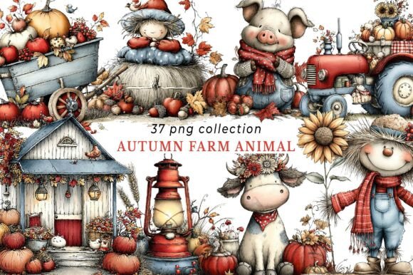 Download Whimsical Autumn Farm Clipart - Art Collection