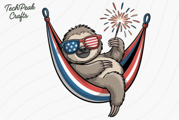 Download Patriotic Sloth Hammock PNG Clipart - Art Collection