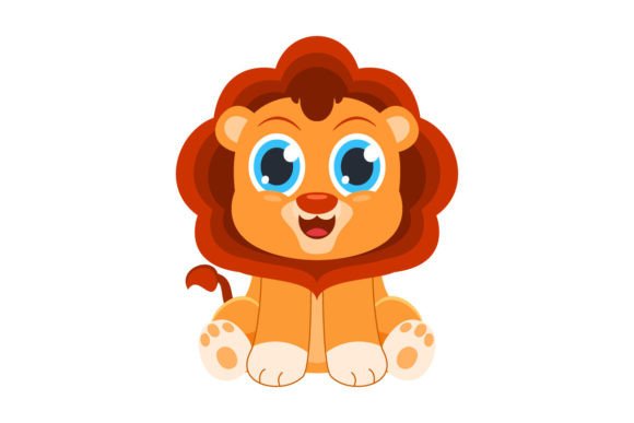 Download Vector Cute Lion Cartoon Character - Art Collection