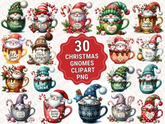 Download Watercolor Hot Cocoa Gnomes Clipart PNG - Art Collection