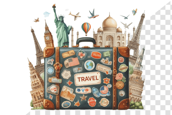 Download TravelSticker Vintage Suitcase Clipart - Art Collection