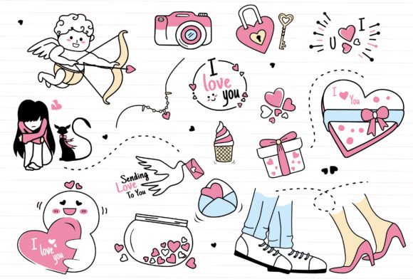 Download Doodle Valentine Clipart Collection Set - Art Collection