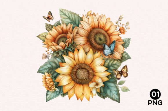 Download Whimsical Summer Sunflower Clipart PNG - Art Collection