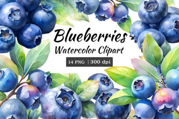 Download Blueberries Watercolor Clipart - Art Collection