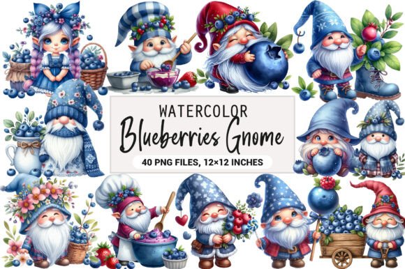 Download Gnome Clipart, Blueberries Gnome - Art Collection