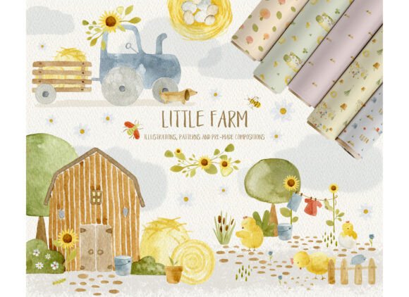 Download Little Farm Watercolor Clipart - Art Collection